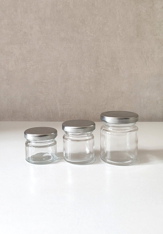 Lot de 3 pots en verre